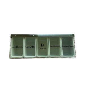 Bacardi Grey Goose Bombay 5 Compartment Bar Condiment Garnish Caddy Stainless